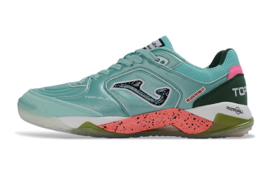 Joma Top Flex IC Indoor & Futsal Soccer Shoes - Turquoise/Mint Green/Salmon Pink