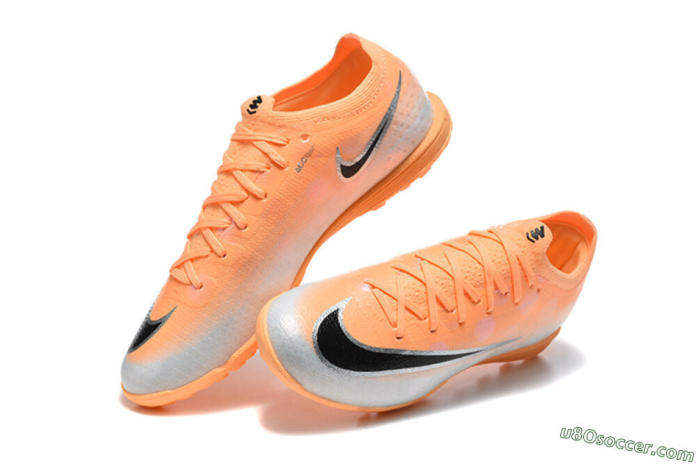 Nike Air Zoom Mercurial Vapor 17 Elite TF Artificial Turf Soccer Shoes - Orange/Sunset Glow/Metallic Silver 6
