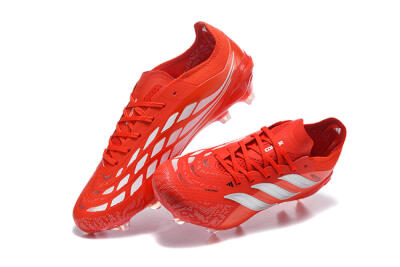 Adidas Predator 26 Elite FG Firm Ground Soccer Cleats - Red/Solar Red/Metallic Silver