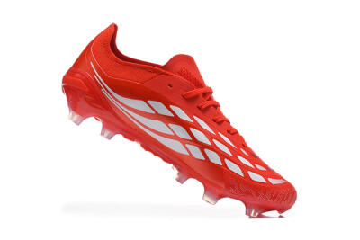 Adidas Predator 26 Elite FG Firm Ground Soccer Cleats - Red/Solar Red/Metallic Silver