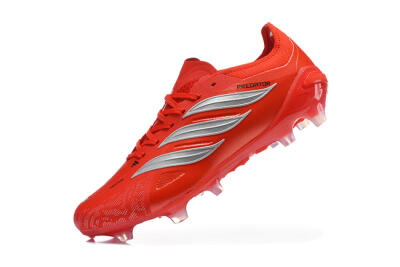 Adidas Predator 26 Elite FG Firm Ground Soccer Cleats - Red/Solar Red/Metallic Silver