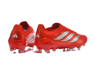 Adidas Predator 26 Elite FG Firm Ground Soccer Cleats - Red/Solar Red/Metallic Silver