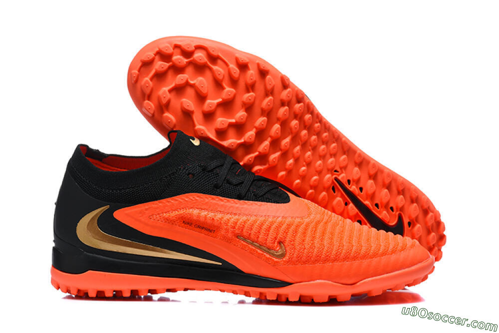 Nike Phantom 6 Elite Low TF Artificial Turf Soccer Shoes - Orange/Black/Metallic Gold 1