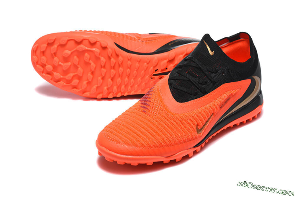 Nike Phantom 6 Elite Low TF Artificial Turf Soccer Shoes - Orange/Black/Metallic Gold 3