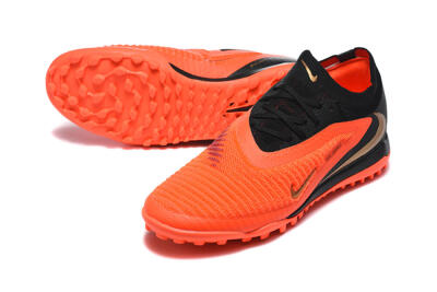 Nike Phantom 6 Elite Low TF Artificial Turf Soccer Shoes - Orange/Black/Metallic Gold