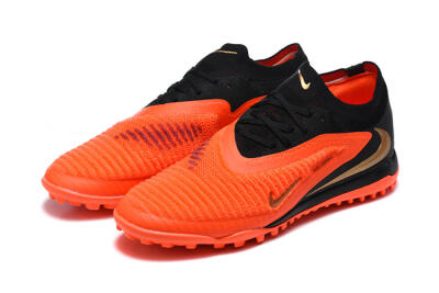 Nike Phantom 6 Elite Low TF Artificial Turf Soccer Shoes - Orange/Black/Metallic Gold