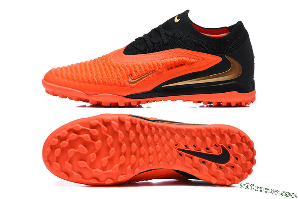 Nike Phantom 6 Elite Low TF Artificial Turf Soccer Shoes - Orange/Black/Metallic Gold 0