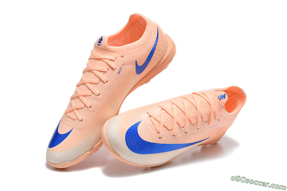 Nike Air Zoom Mercurial Vapor 17 Elite TF Artificial Turf Soccer Shoes - Orange/Peach/Royal Blue 6