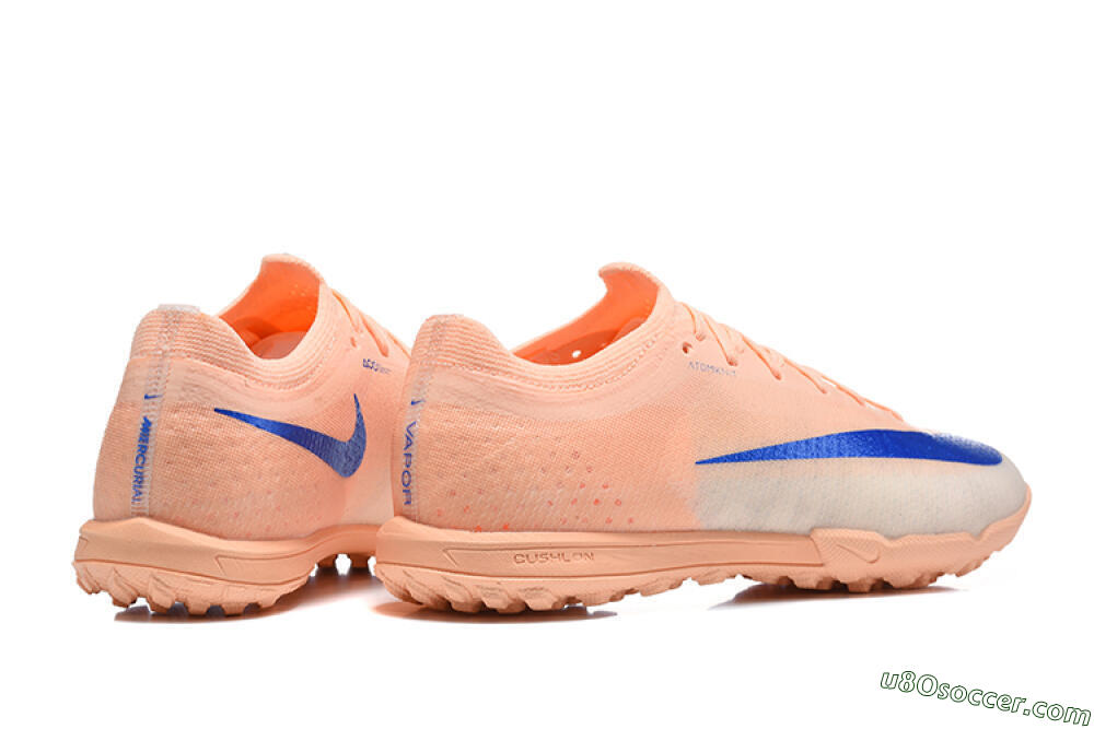 Nike Air Zoom Mercurial Vapor 17 Elite TF Artificial Turf Soccer Shoes - Orange/Peach/Royal Blue 9