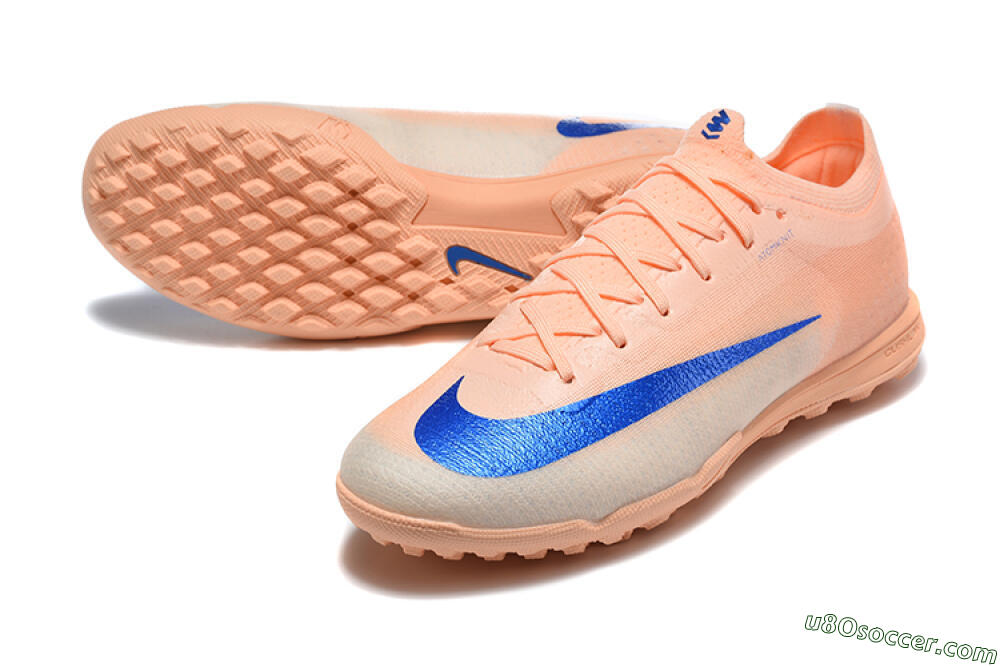 Nike Air Zoom Mercurial Vapor 17 Elite TF Artificial Turf Soccer Shoes - Orange/Peach/Royal Blue 3