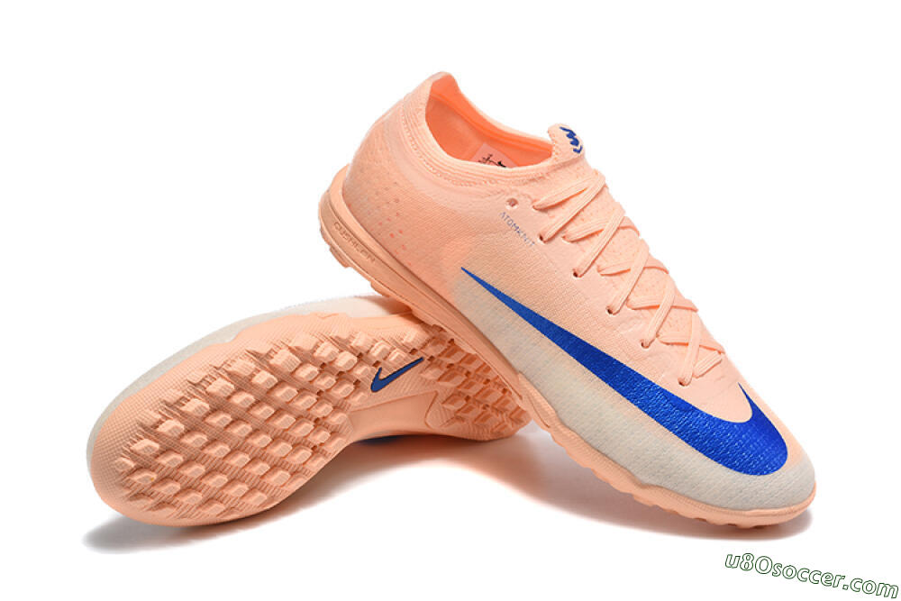 Nike Air Zoom Mercurial Vapor 17 Elite TF Artificial Turf Soccer Shoes - Orange/Peach/Royal Blue 4