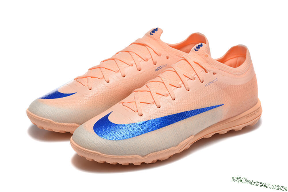 Nike Air Zoom Mercurial Vapor 17 Elite TF Artificial Turf Soccer Shoes - Orange/Peach/Royal Blue 5