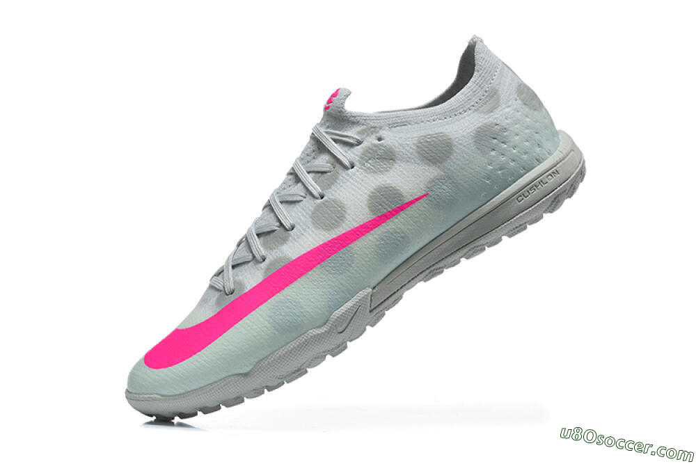 Nike Air Zoom Mercurial Vapor 17 Elite TF Artificial Turf Soccer Shoes - Grey/Wolf Grey/Hyper Pink 8