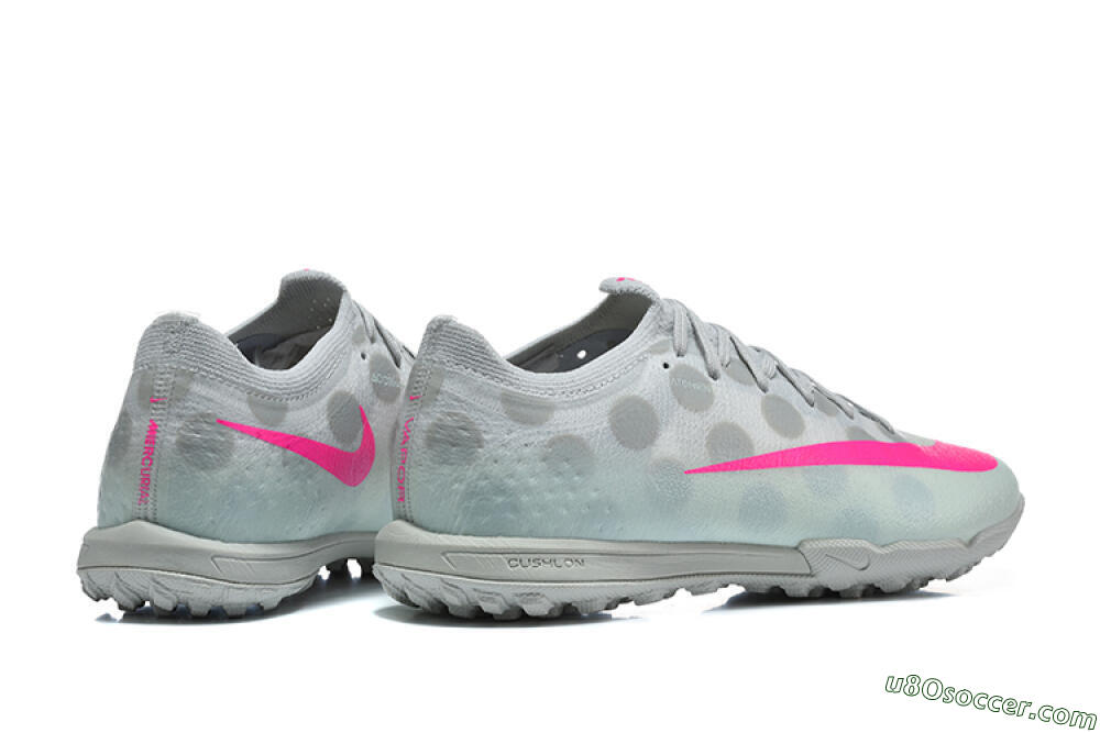 Nike Air Zoom Mercurial Vapor 17 Elite TF Artificial Turf Soccer Shoes - Grey/Wolf Grey/Hyper Pink 9