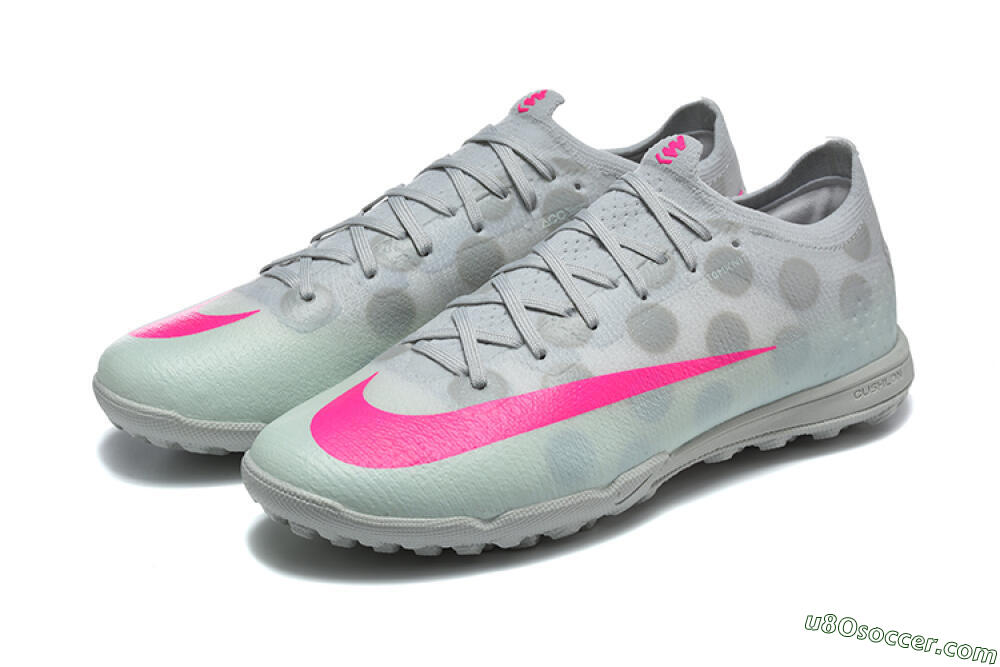 Nike Air Zoom Mercurial Vapor 17 Elite TF Artificial Turf Soccer Shoes - Grey/Wolf Grey/Hyper Pink 5