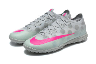 Nike Air Zoom Mercurial Vapor 17 Elite TF Artificial Turf Soccer Shoes - Grey/Wolf Grey/Hyper Pink