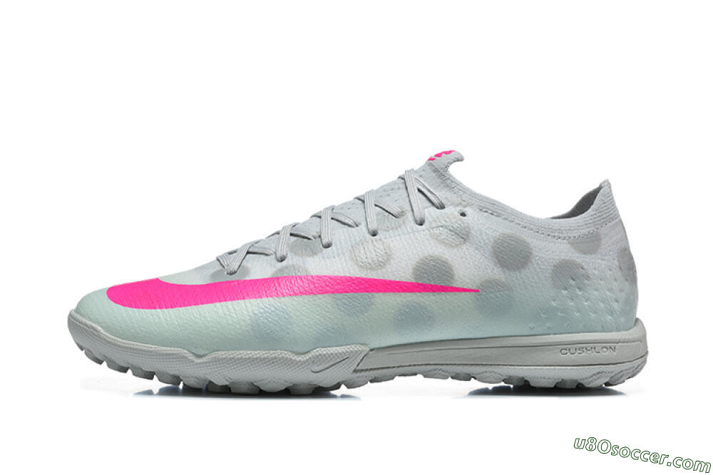 Nike Air Zoom Mercurial Vapor 17 Elite TF Artificial Turf Soccer Shoes - Grey/Wolf Grey/Hyper Pink 2