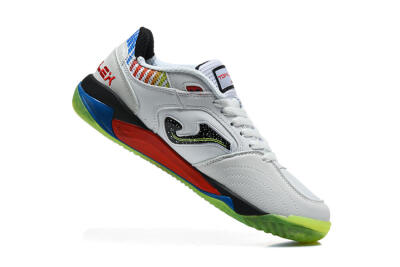 Joma Top Flex IC Indoor & Futsal Soccer Shoes - White/Multi-Color/Neon Green