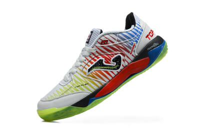 Joma Top Flex IC Indoor & Futsal Soccer Shoes - White/Multi-Color/Neon Green