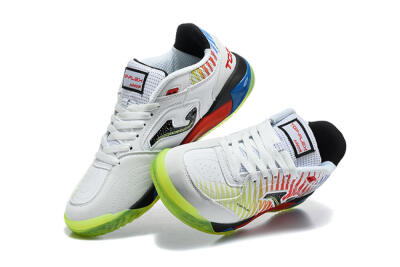 Joma Top Flex IC Indoor & Futsal Soccer Shoes - White/Multi-Color/Neon Green