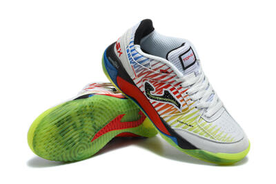 Joma Top Flex IC Indoor & Futsal Soccer Shoes - White/Multi-Color/Neon Green