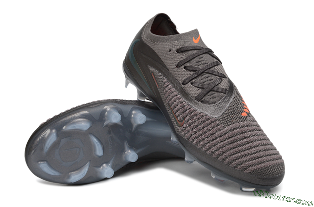 Nike Phantom 6 Elite Low FG Firm Ground Soccer Cleats - Grey/Iron Grey/Total Orange 3
