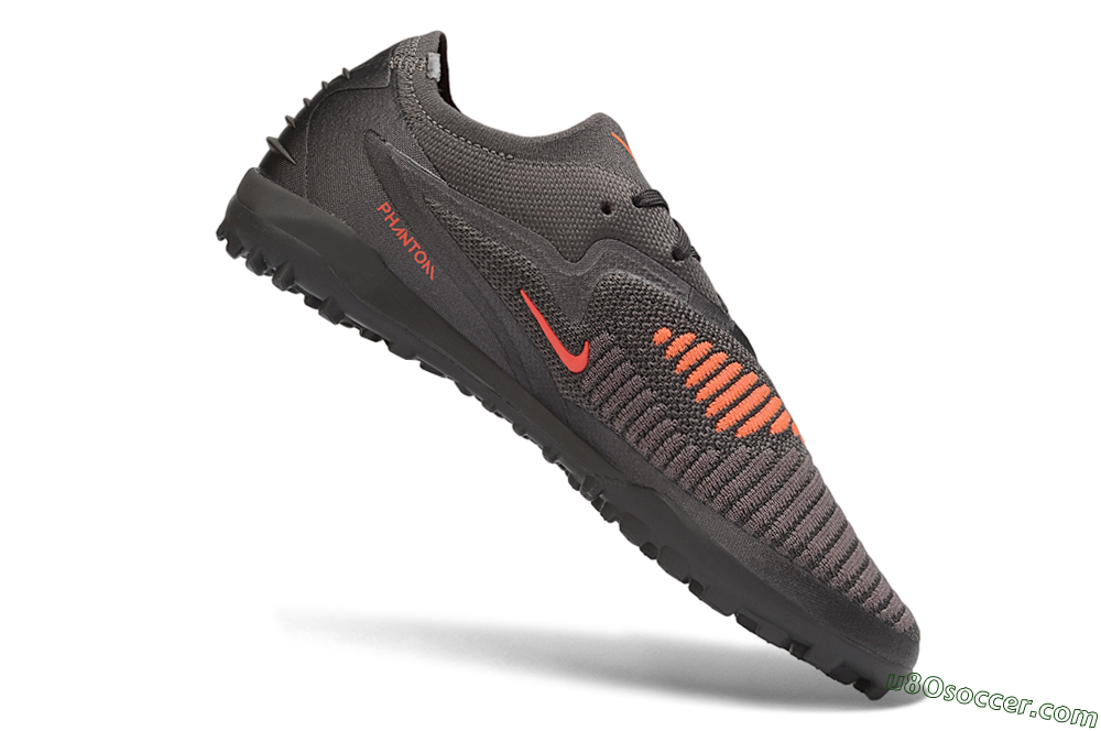 Nike Phantom 6 Elite Low TF Artificial Turf Soccer Shoes - Grey/Dark Smoke Grey/Total Orange 4