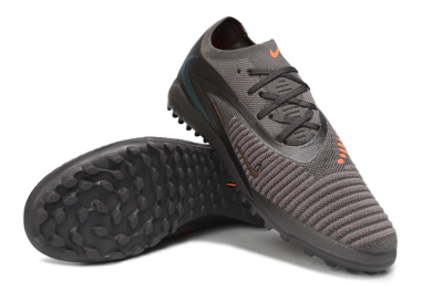 Nike Phantom 6 Elite Low TF Artificial Turf Soccer Shoes - Grey/Dark Smoke Grey/Total Orange