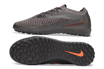 Nike Phantom 6 Elite Low TF Artificial Turf Soccer Shoes - Grey/Dark Smoke Grey/Total Orange