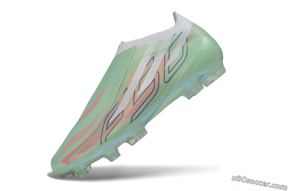 Adidas F50 Hyperfast Elite Laceless FG Firm Ground Soccer Cleats - Green/Mint/Iridescent 5