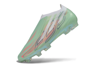 Adidas F50 Hyperfast Elite Laceless FG Firm Ground Soccer Cleats - Green/Mint/Iridescent