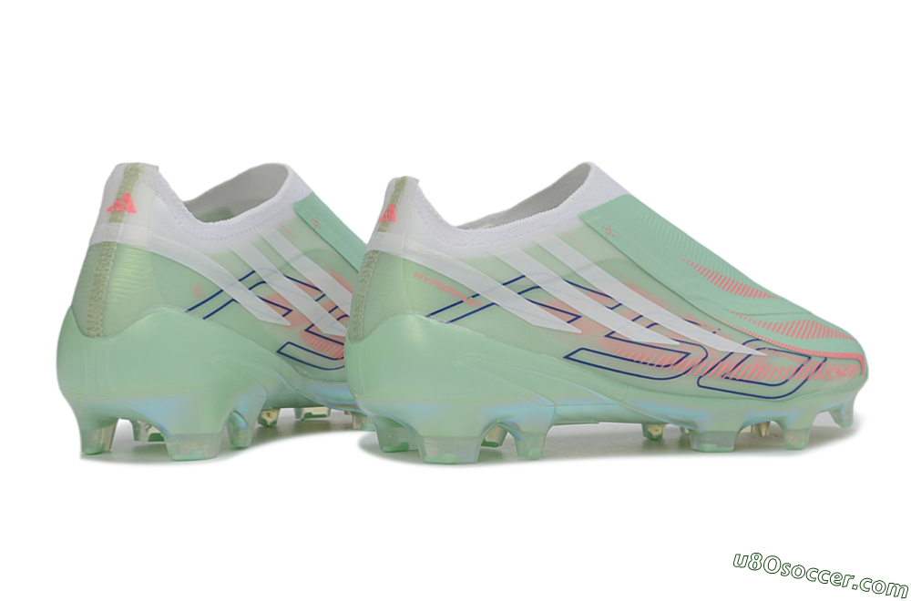 Adidas F50 Hyperfast Elite Laceless FG Firm Ground Soccer Cleats - Green/Mint/Iridescent 6