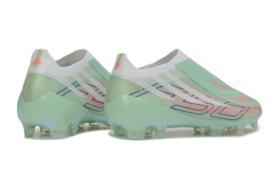 Adidas F50 Hyperfast Elite Laceless FG Firm Ground Soccer Cleats - Green/Mint/Iridescent