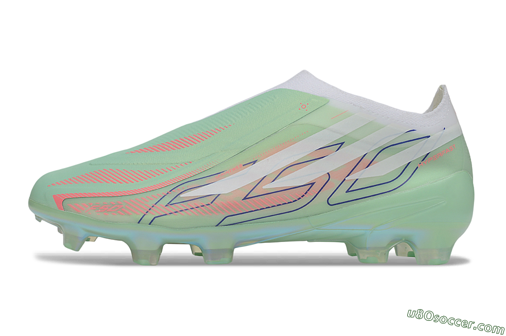 Adidas F50 Hyperfast Elite Laceless FG Firm Ground Soccer Cleats - Green/Mint/Iridescent 2