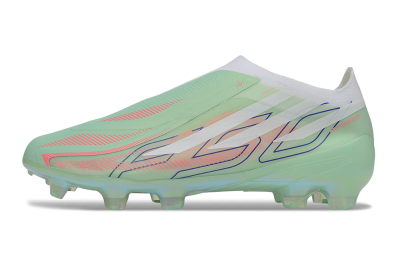 Adidas F50 Hyperfast Elite Laceless FG Firm Ground Soccer Cleats - Green/Mint/Iridescent