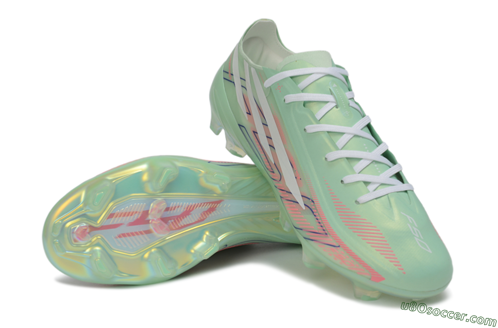 Adidas F50 Hyperfast Elite FG Firm Ground Soccer Cleats - Green/Mint/Iridescent 3
