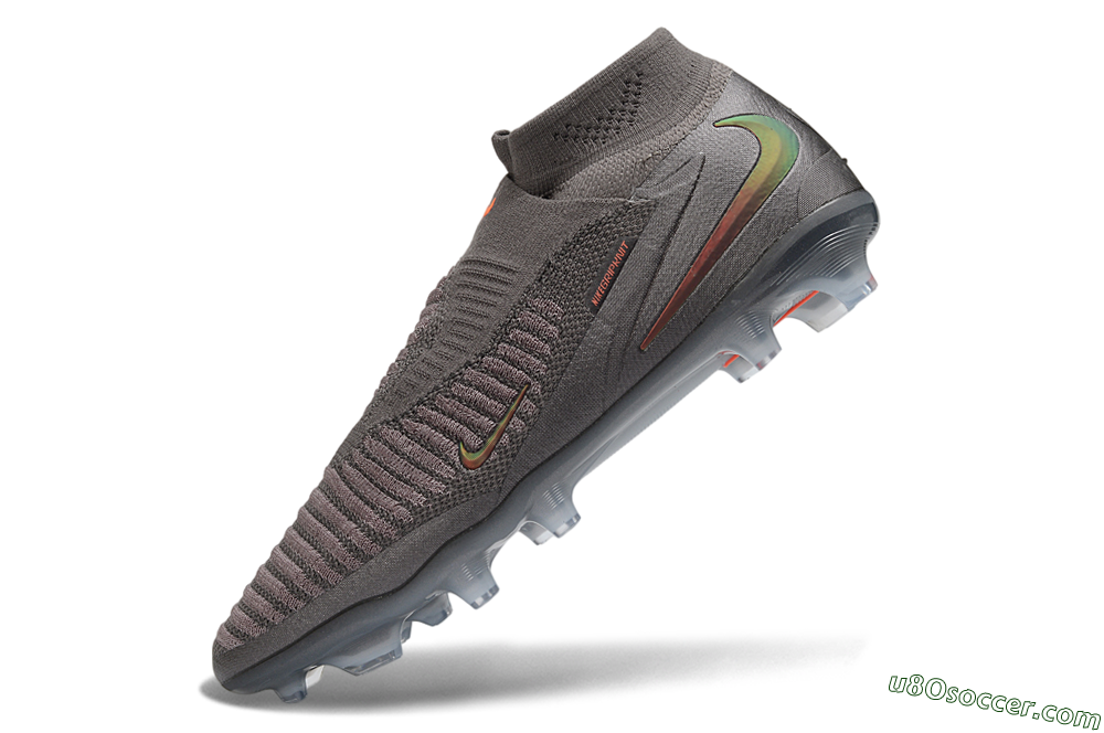 Nike Phantom 6 Elite High FG Firm Ground Soccer Cleats - Grey/Iron Grey/Metallic Copper 5