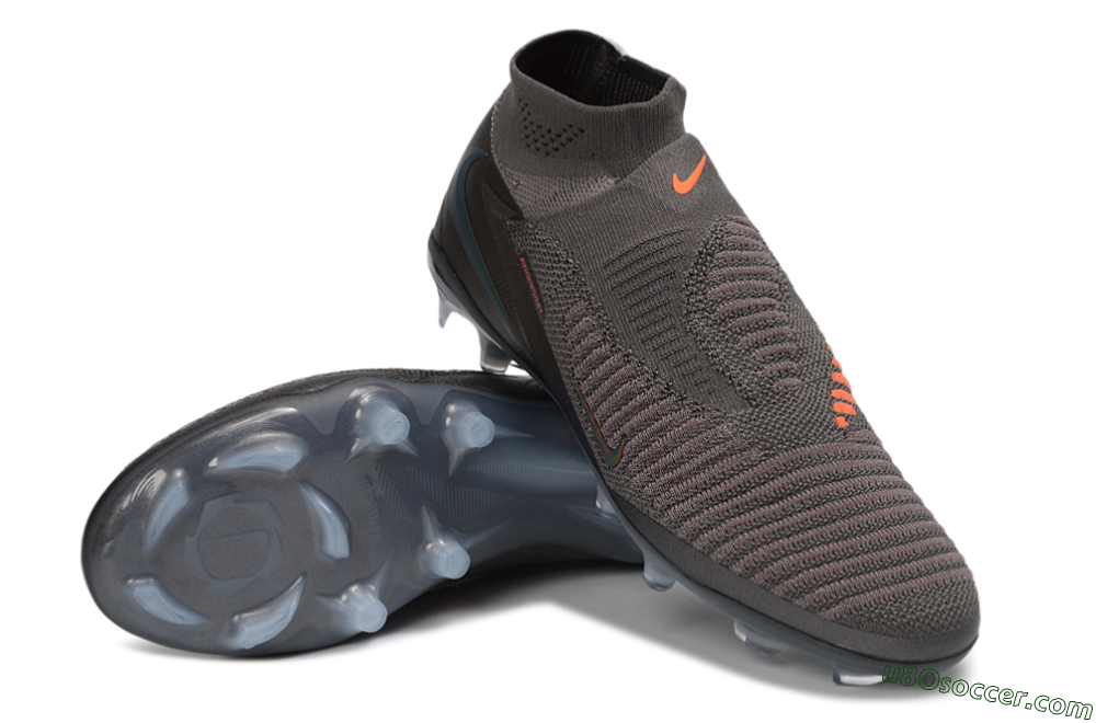 Nike Phantom 6 Elite High FG Firm Ground Soccer Cleats - Grey/Iron Grey/Metallic Copper 3