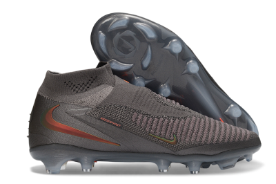 Nike Phantom 6 Elite High FG Firm Ground Soccer Cleats - Grey/Iron Grey/Metallic Copper