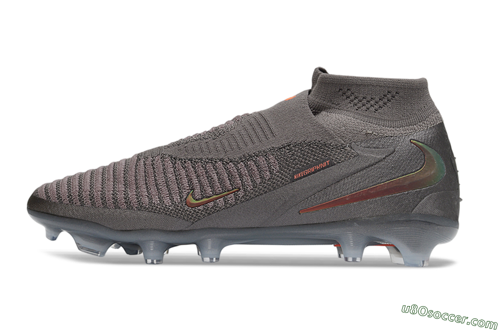 Nike Phantom 6 Elite High FG Firm Ground Soccer Cleats - Grey/Iron Grey/Metallic Copper 2