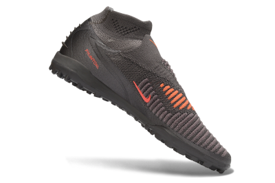 Nike Phantom 6 Elite High TF Artificial Turf Soccer Shoes - Grey/Iron Grey/Total Orange