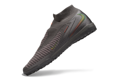 Nike Phantom 6 Elite High TF Artificial Turf Soccer Shoes - Grey/Iron Grey/Total Orange