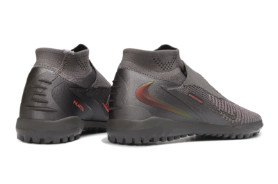 Nike Phantom 6 Elite High TF Artificial Turf Soccer Shoes - Grey/Iron Grey/Total Orange