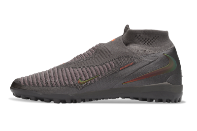 Nike Phantom 6 Elite High TF Artificial Turf Soccer Shoes - Grey/Iron Grey/Total Orange