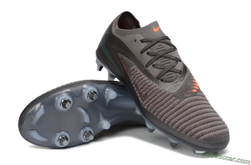 Nike Phantom 6 Elite Low SG Soft Ground Soccer Cleats - Grey/Iron Grey/Total Orange 3