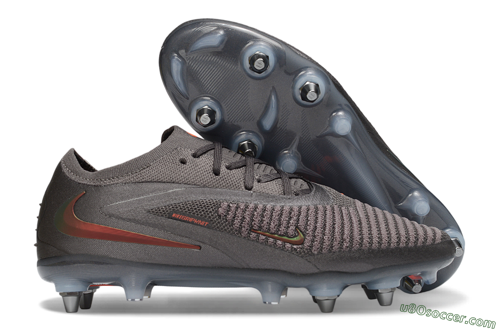 Nike Phantom 6 Elite Low SG Soft Ground Soccer Cleats - Grey/Iron Grey/Total Orange 1