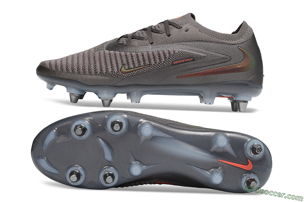 Nike Phantom 6 Elite Low SG Soft Ground Soccer Cleats - Grey/Iron Grey/Total Orange 0