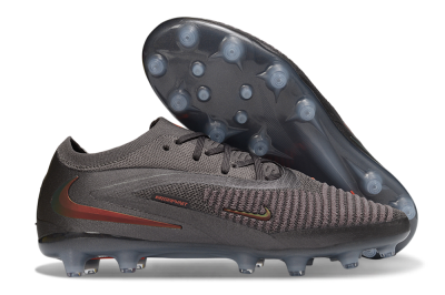 Nike Phantom 6 Elite Low AG Artificial Grass Soccer Cleats - Grey/Dark Smoke Grey/Total Orange