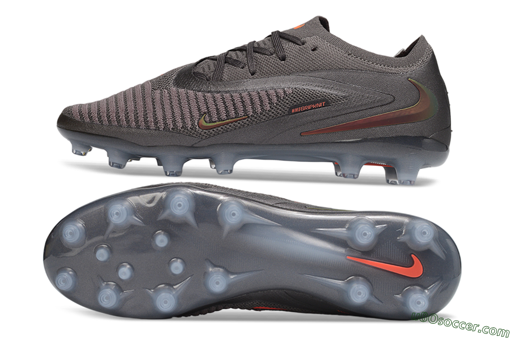 Nike Phantom 6 Elite Low AG Artificial Grass Soccer Cleats - Grey/Dark Smoke Grey/Total Orange 0