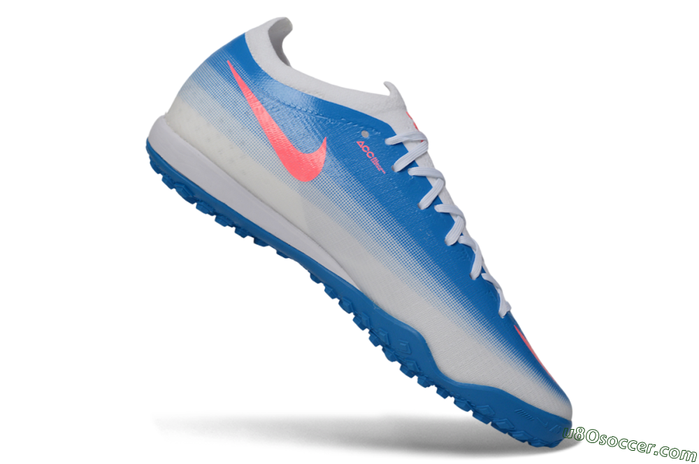 Nike Air Zoom Mercurial Vapor 17 Elite TF Artificial Turf Soccer Shoes - White/Baltic Blue/Pink Blast 4